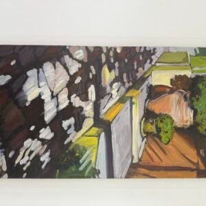 “Afternoon Balcony Light” – Abstract Urban Painting by Regina Arts